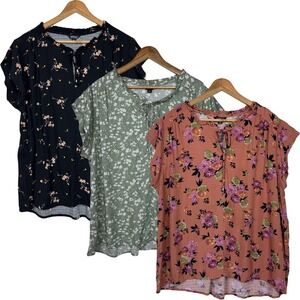Buffalo David Bitton Blouse Lot Of 3 Womens XL Boho Floral Peasant Cottagecore